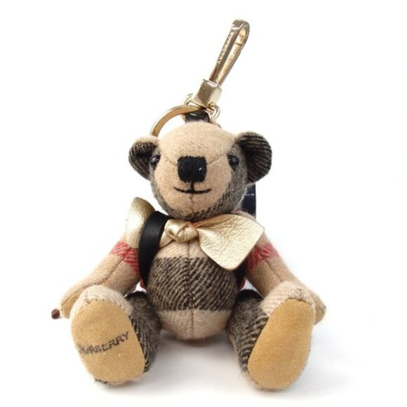Rare Authentic BURBERRY Teddy bear key ring cotton [Used] - Picture 1 of 9